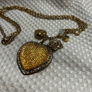 Extra long chain with heart pendant necklace